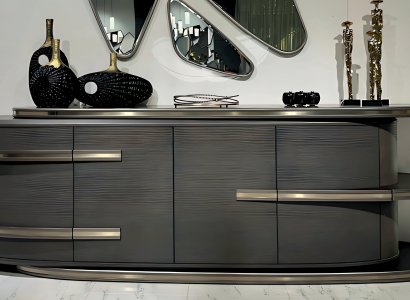 Moderne graue Holz-Konsole für Wohnzimmer, Flur oder Büro