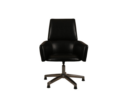 Eleganter schwarzer Bürostuhl aus Kunstleder für modernes Home Office