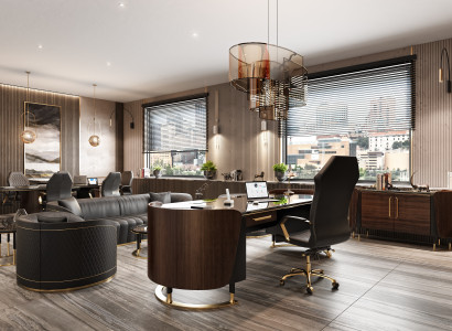 Schwarze Arbeitszimmer Möbel Moderner Schreibtisch Konsole 2x Sessel