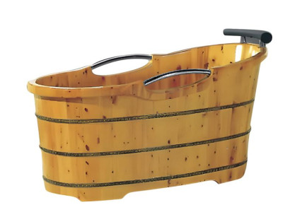 Wellnesswanne Holzbadewanne Holzzuber Freistehende Wanne Bad Badezuber 135x70 cm