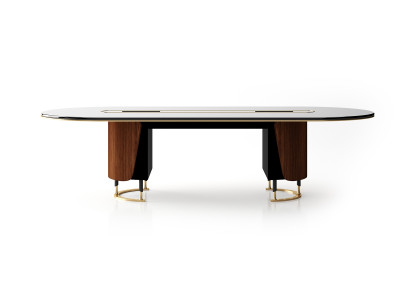 Schwarzer Konferenztisch aus Holz modern und elegant