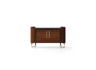 Elegantes braunes Holzsideboard im modernen Stil
