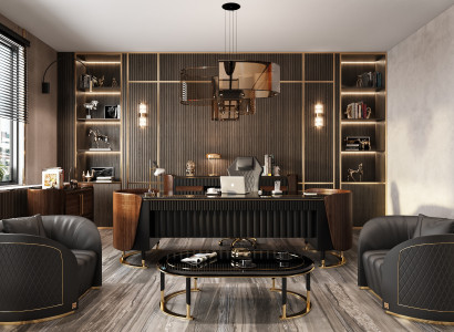 Stilvolle Büro Einrichtung Designer Schreibtisch Bürosessel Tisch