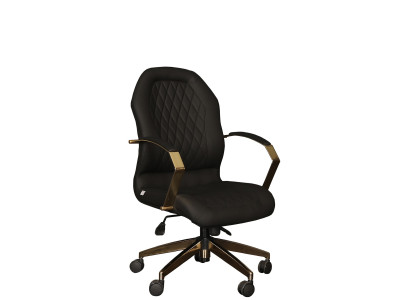 Eleganter schwarzer Bürostuhl aus Kunstleder im modernen Design