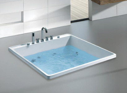 Wellnesspool Badewanne Whirlpool Blubberbad Badefass Erholungsbecken 135x135 cm