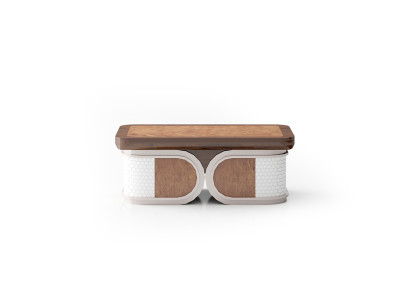 Eleganter Couchtisch aus Holz in warmem Braun für modernes Wohndesign