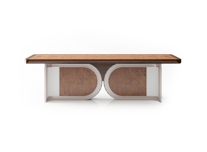 Moderner brauner Holz-Konferenztisch in elegantem Design