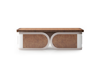 Eleganter Holztisch in Braun für modernes Home-Office