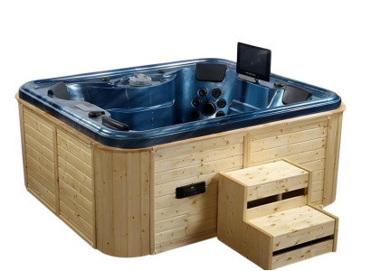 Massagebad Hydromassagewanne Whirlpool Whirlwanne Blubberbad 210x180 cm