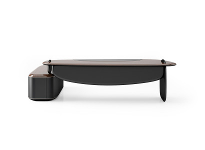 Brauner Holzschreibtisch im eleganten Design für Homeoffice