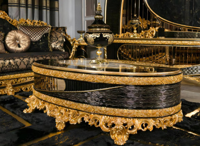 Schwarzer Holz-Couchtisch im modernen Stil