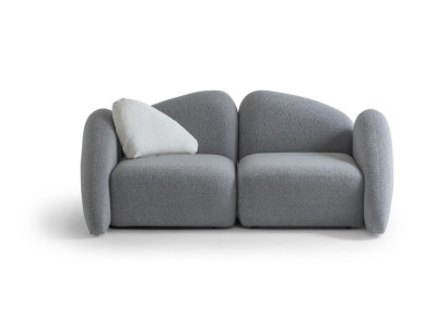 Moderner grauer 3-Sitzer Stoffsofa mit Holzrahmen