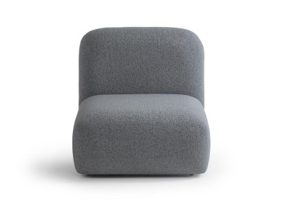 Moderner grauer Sessel aus Textil mit Holzrahmen