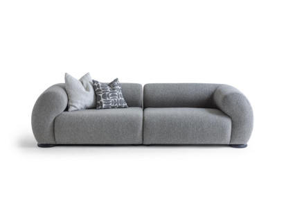 Elegantes graues 4-Sitzer-Sofa aus Textil mit modernem Design