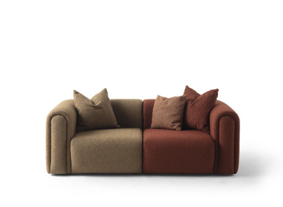 Elegantes 3-Sitzer Sofa aus Textil in Mehrfarbig