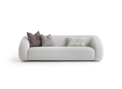 Moderner weißer 3-Sitzer Sofa aus Textil mit elegantem Design