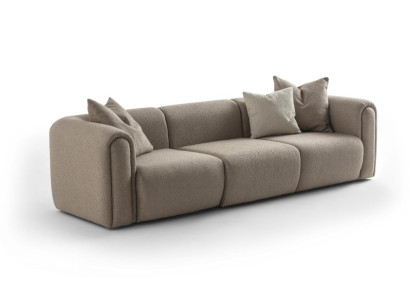 Elegantes braunes 4-Sitzer Sofa aus Textil mit modernem Design