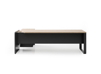 Grau-Beiger Chefschreibtisch Moderner Bürotisch Luxuriöse Holzmöbel
