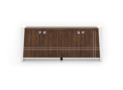Braun-Weiße Holzkonsole Designer Arbeitszimmer Sideboard Edle Möbel