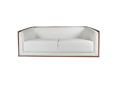 Weiße 3-Sitzer Ledercouch Designer Wohnzimmer Dreisitzer Luxus Möbel