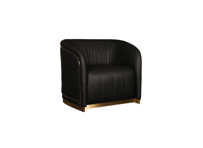 Schwarzer Ledersessel Moderner Wohnzimmer Loungesessel Edle Möbel