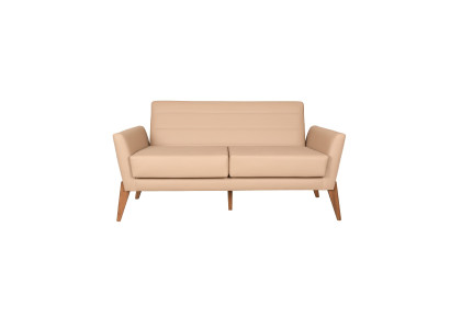 Beige Wohnzimmer Ledercouch Designer Kunstleder 3-Sitzer Sofa