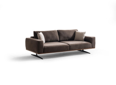 Elegantes braunes 3-Sitzer-Sofa aus Holz in modernem Design