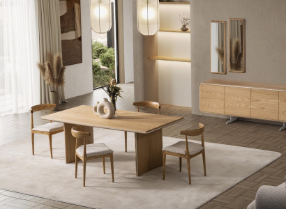 Elegantes braunes Esszimmer Set aus Holz mit modernem Design