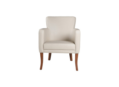 Moderner Beiger Ledersessel Wohnzimmer Einsitzer Designer Sitzmöbel