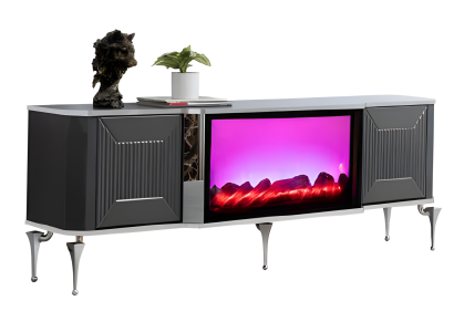 Beeindruckender TV-Schrank mit LED-Beleuchtung und moderner Technik