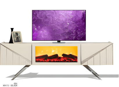 Der TV-Schrank mit LED-Beleuchtung kombiniert Farbwechsel, Musik und Komfort