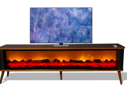 Fernbedienung, LED-Kaminfarbe, Musiksteuerung – alles in einem TV-Schrank