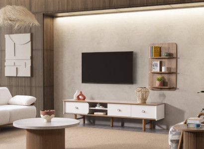 Funktionaler TV- Lowboard Gemütliche Atmosphäre im Interieur