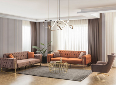 Sofa-Set  in stilvollem Design Interieur voller Eleganz