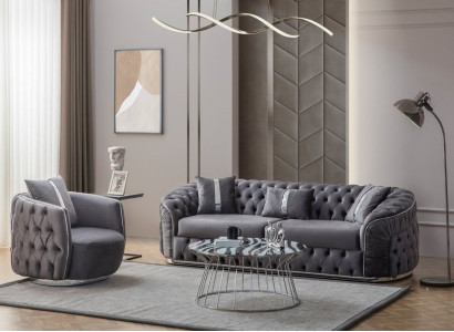 Das Sofa mit Sessel ergänzt die Einrichtung mit Ästhetik und Stil.