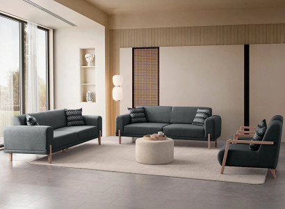 Gemütliches Interieur – Sofas und Sessel im gleichen Stil