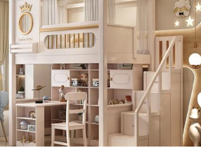 Kinderbett Jugendbett Etagenbett Holz weiß Hochbett mit Schreibtisch