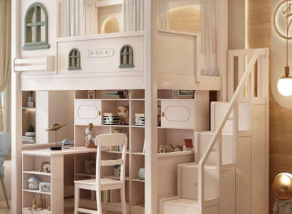 Hochbett Etagenbett mit Schreibtisch Doppelstockbett Bett Kinderzimmer