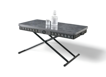 Praktischer Esstisch, kompakt zusammenklappbar, mit edlem Marmor-Look