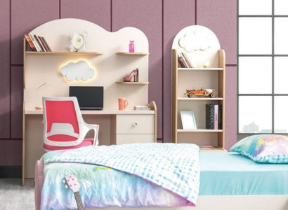 Rosa Schreibtisch Designer Jugendzimmer Buecherregal Holz Kinderzimmer Möbel
