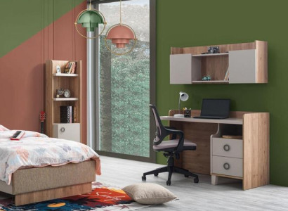 Braun Schreibtisch Designer Jugendzimmer Bücherregal Holz Luxus Möbel Hochwertig