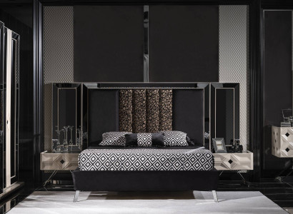 Design Komplett Möbel Moderne Schlafzimmer Bett 2x Nachttische Hochwertig