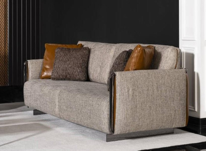 Sofa 3 Sitzer Hochwertig Farbe Grau Wohnzimmer Design Stil Möbel Moderne