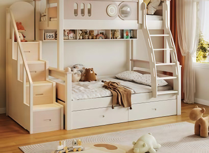 Etagenbett Hochbett Stockbett Kinderbett Jugendbett Holz weiß Doppelstockbett