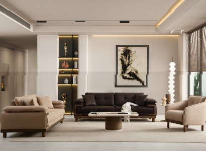 Stilvolles Wohnzimmer Sitzset Exklusive 3-Sitzer Couchen Sessel