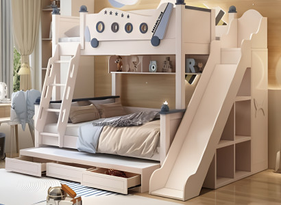 Kinderbett weiß Holz – Jugendbett Stockbett Doppelstockbett Etagenbett