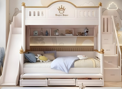 Holz Etagenbett Hochbett Weiß langlebiges Doppelstockbett für Kinderzimmer