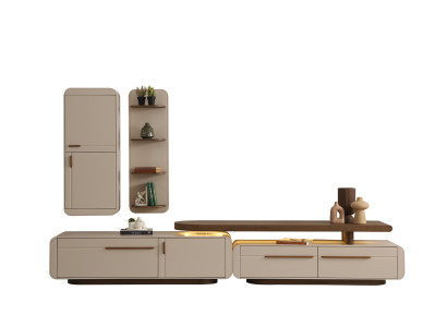 Modernes Beiges TV-Set Luxuriöse 2x Lowboards Designer TV-Regal