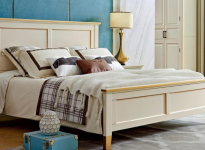 Doppelbett Weiß Holz Komfortdoppelbett Schlafbett für zwei Personen 180x200 cm