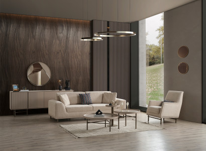 Exklusive Garnitur Designer Polstersofa Beistelltische Konsole